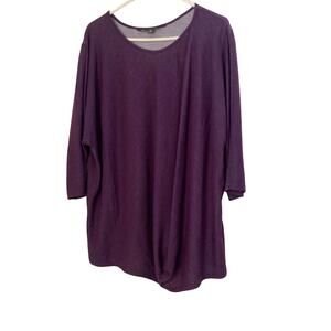 Lee Riders Women's Top Size 2X Purple Shape Illusions Batwing
